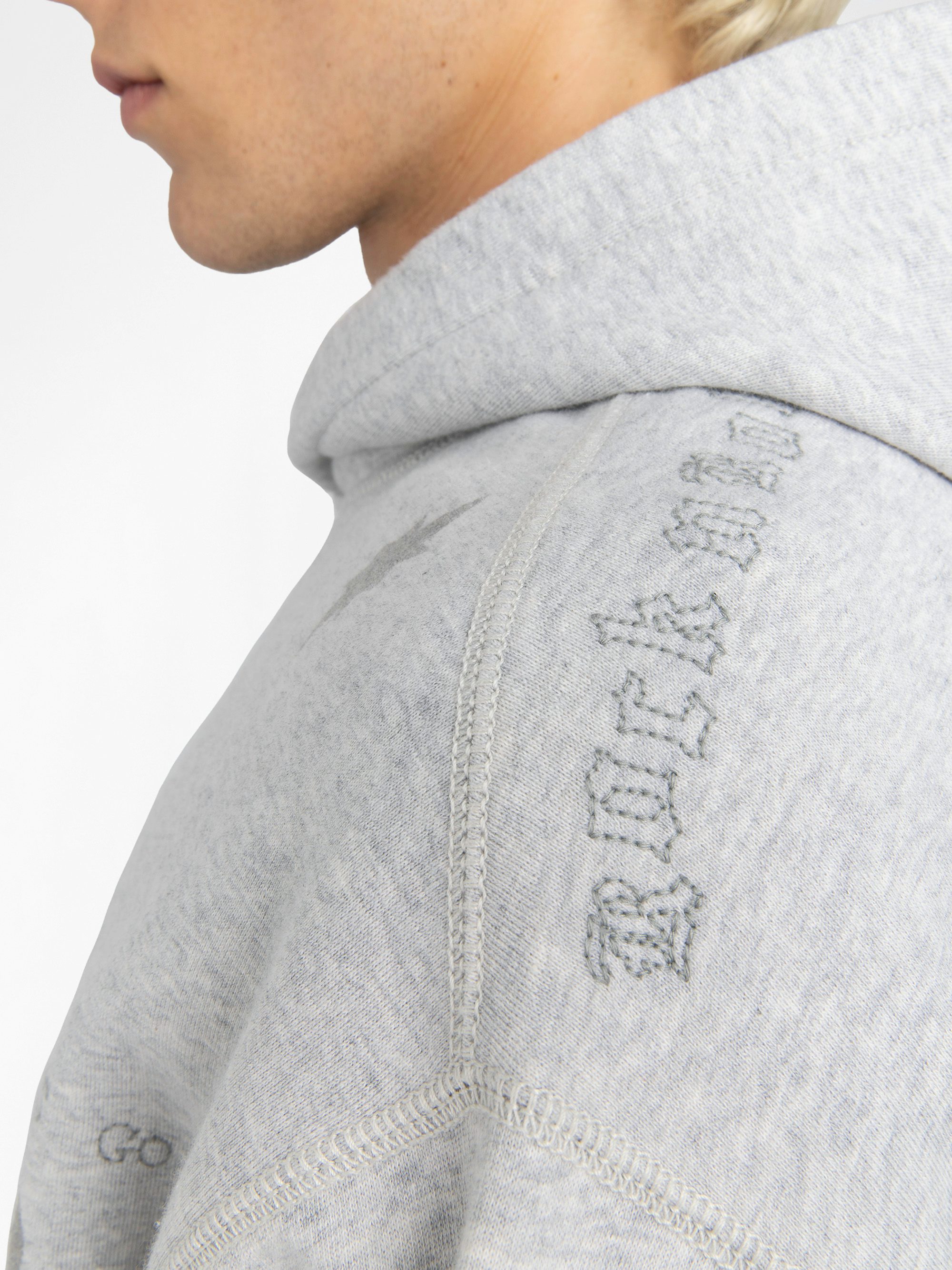 Sacha Sweatshirt - Long-sleeved hooded sweatshirt with multi-custom print.